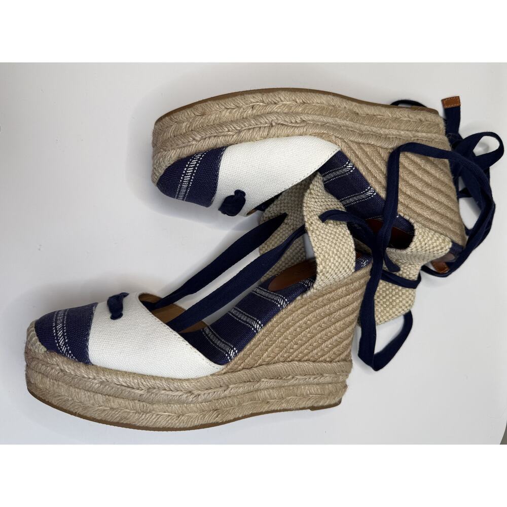 Coach espadrilles wedge heels, Balance model, Sz 8 1/2" Ankle Wrap Sandals - Picture 1 of 10